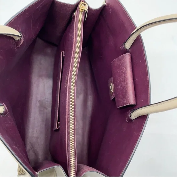 Auth Bvlgari Isabella Rossellini Leather White x Multicolor Handbag - Picture 14 of 16